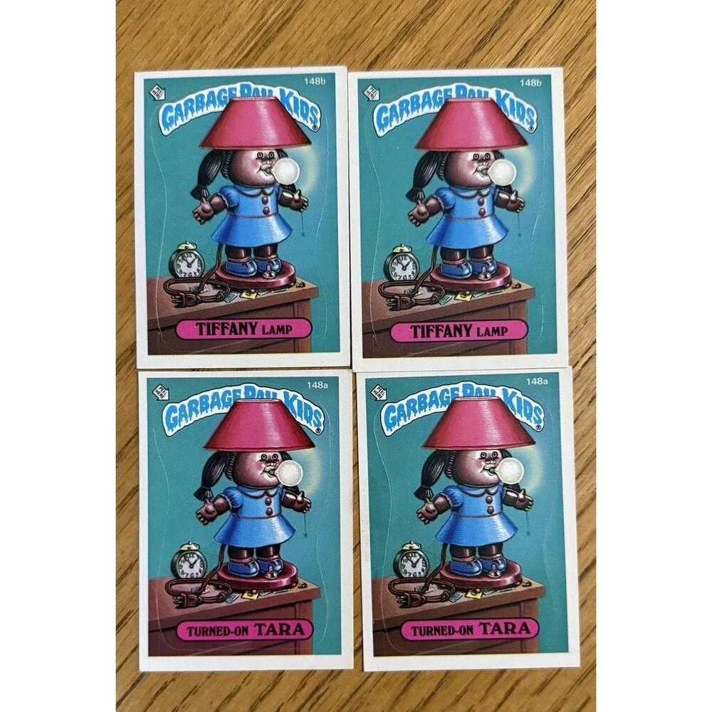 Turned-On Tara Tiffany Lamp 1986 Topps Garbage Pail Kids OS4 Lot 4 Cards